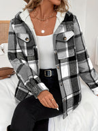 Plaid Hooded Jacket – Women’s Casual Fleece
