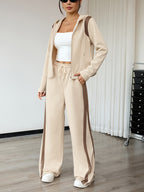 Elegant Women’s Set – Long Sleeve Top + Wide-Leg Trousers