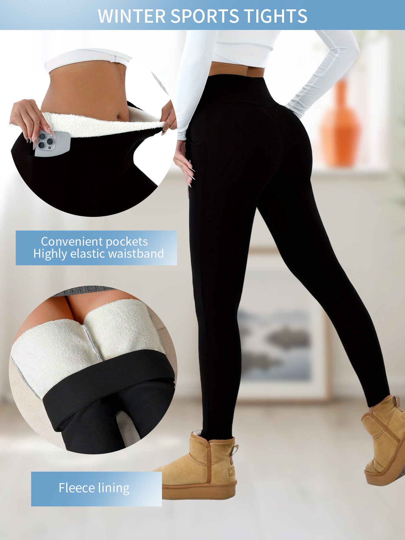 Buy 1 Get 1 Free – Women’s Fleece-Lined High-Waisted Winter Leggings