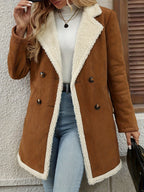 Brown Double-Breasted Coat with Soft Lining