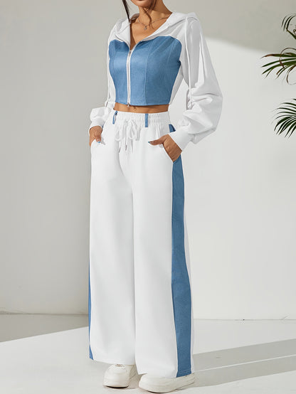 Bellary Essential Two-Piece Set – Zip-Up Hoodie & Wide-Leg Pants