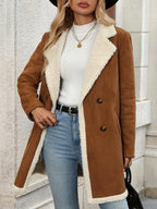 Brown Double-Breasted Coat with Soft Lining
