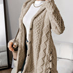 Plush Elegance – Hooded Jacquard Coat
