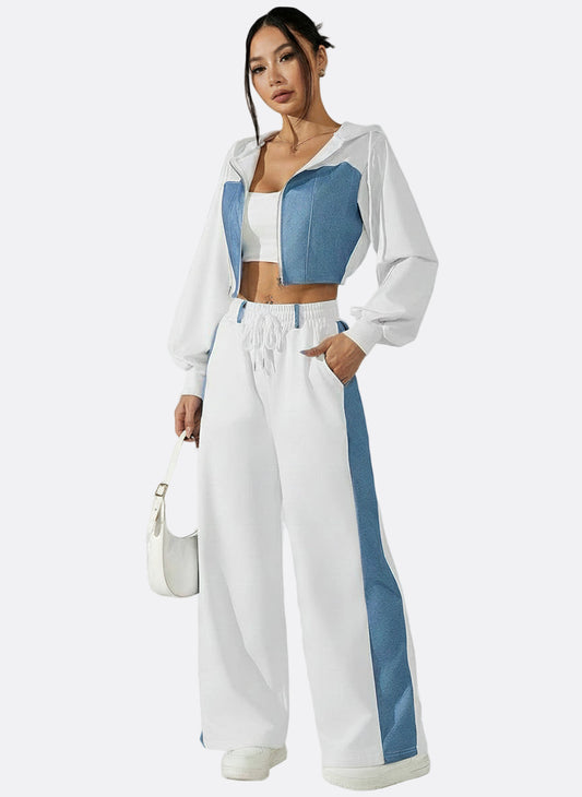 Bellary Essential Two-Piece Set – Zip-Up Hoodie & Wide-Leg Pants