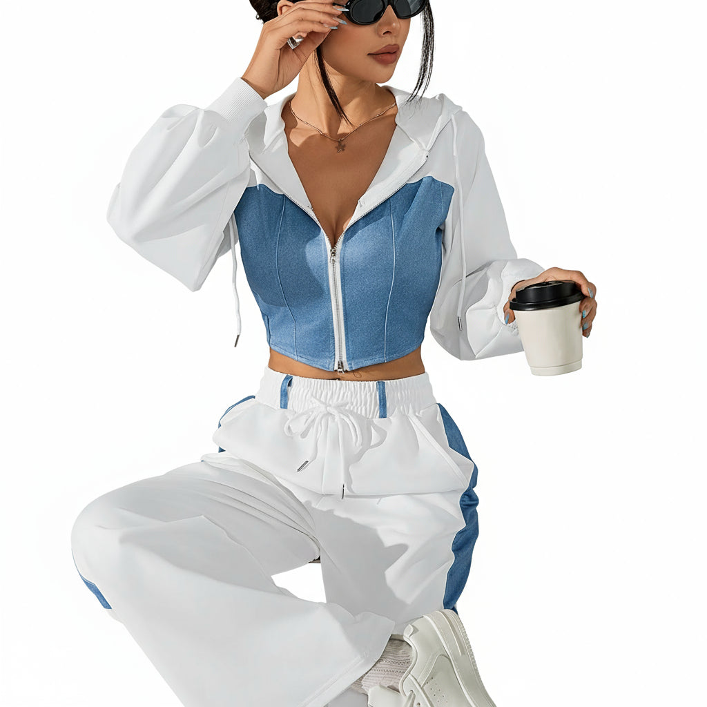 Bellary Essential Two-Piece Set – Zip-Up Hoodie & Wide-Leg Pants