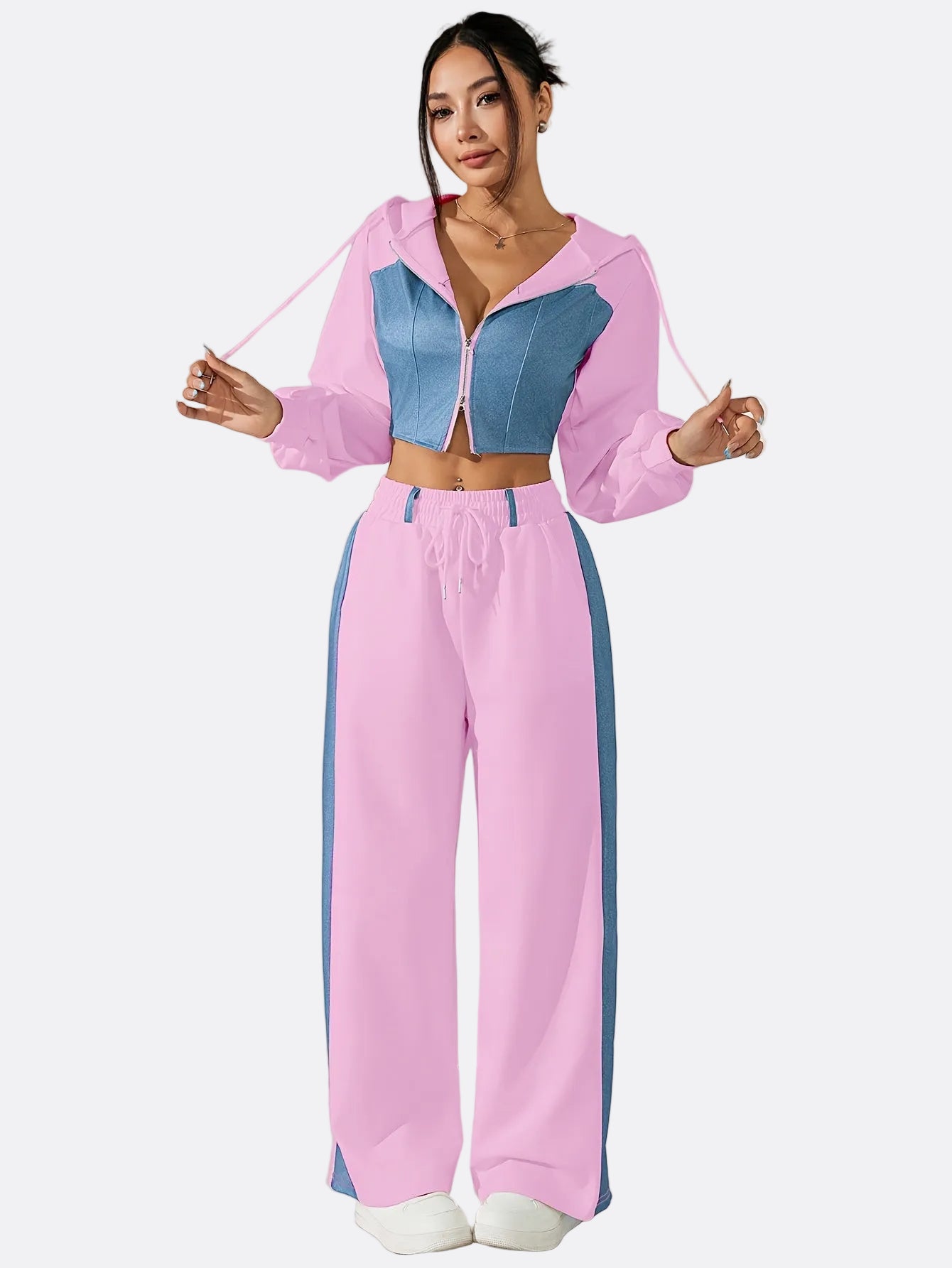 Bellary Essential Two-Piece Set – Zip-Up Hoodie & Wide-Leg Pants