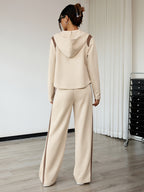Elegant Women’s Set – Long Sleeve Top + Wide-Leg Trousers