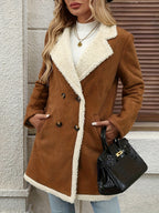 Brown Double-Breasted Coat with Soft Lining
