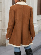 Brown Double-Breasted Coat with Soft Lining