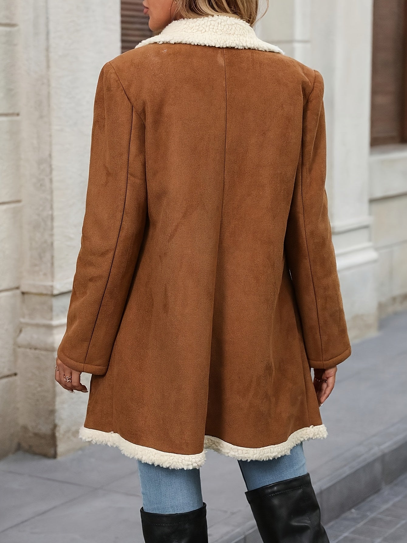 Brown Double-Breasted Coat with Soft Lining