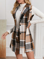 Plaid Vest & Skirt Set Elegance