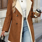 Brown Double-Breasted Coat with Soft Lining